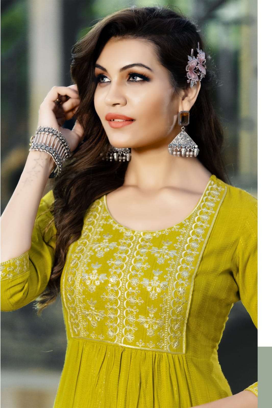 NAIRA  Self-Woven Fancy Viscose Rayon Kurati Wholesale catalog