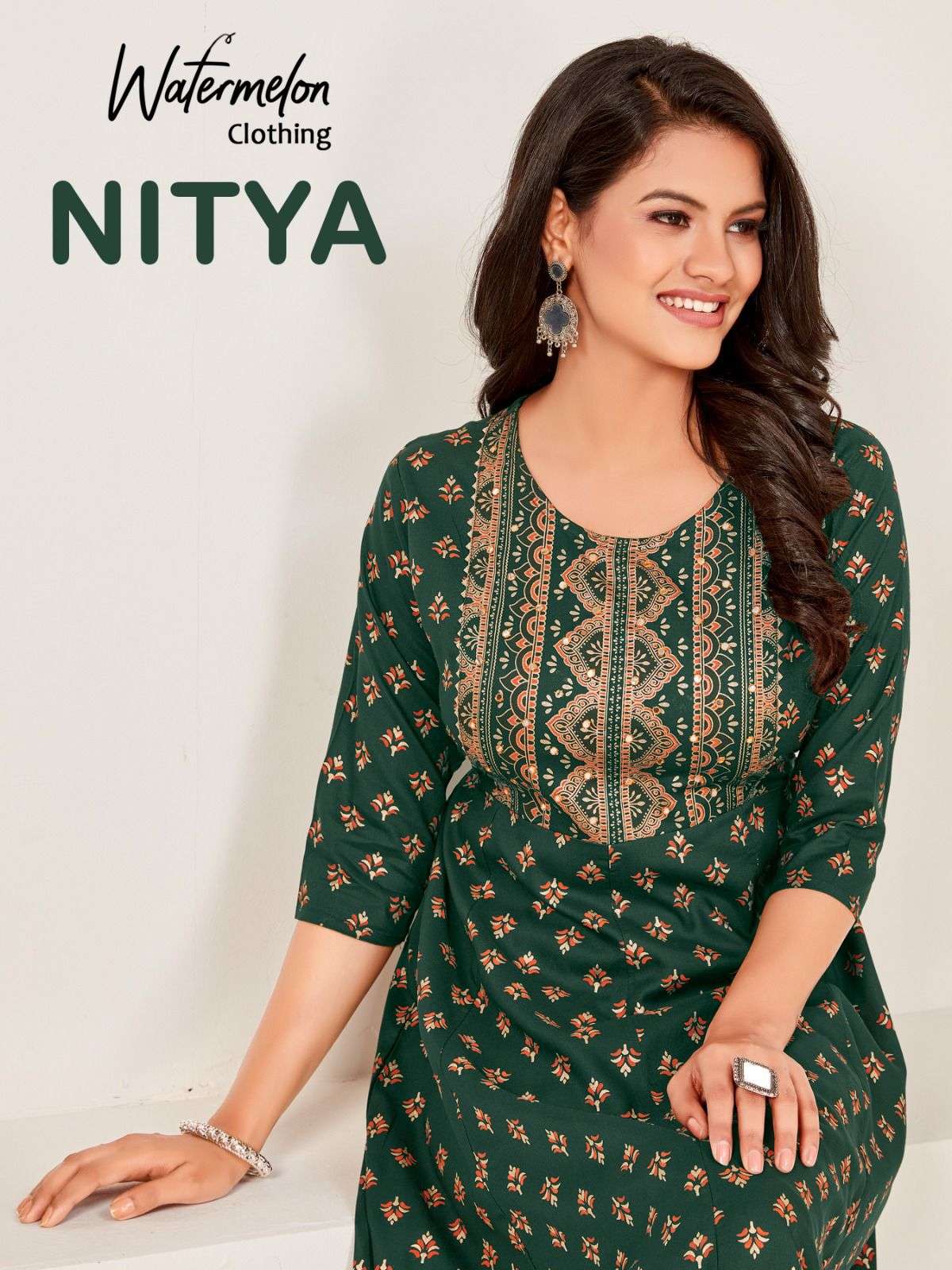 NITYA HEAVY RAYON KHADI GOLD PRINT Kurti Wholesale catalog