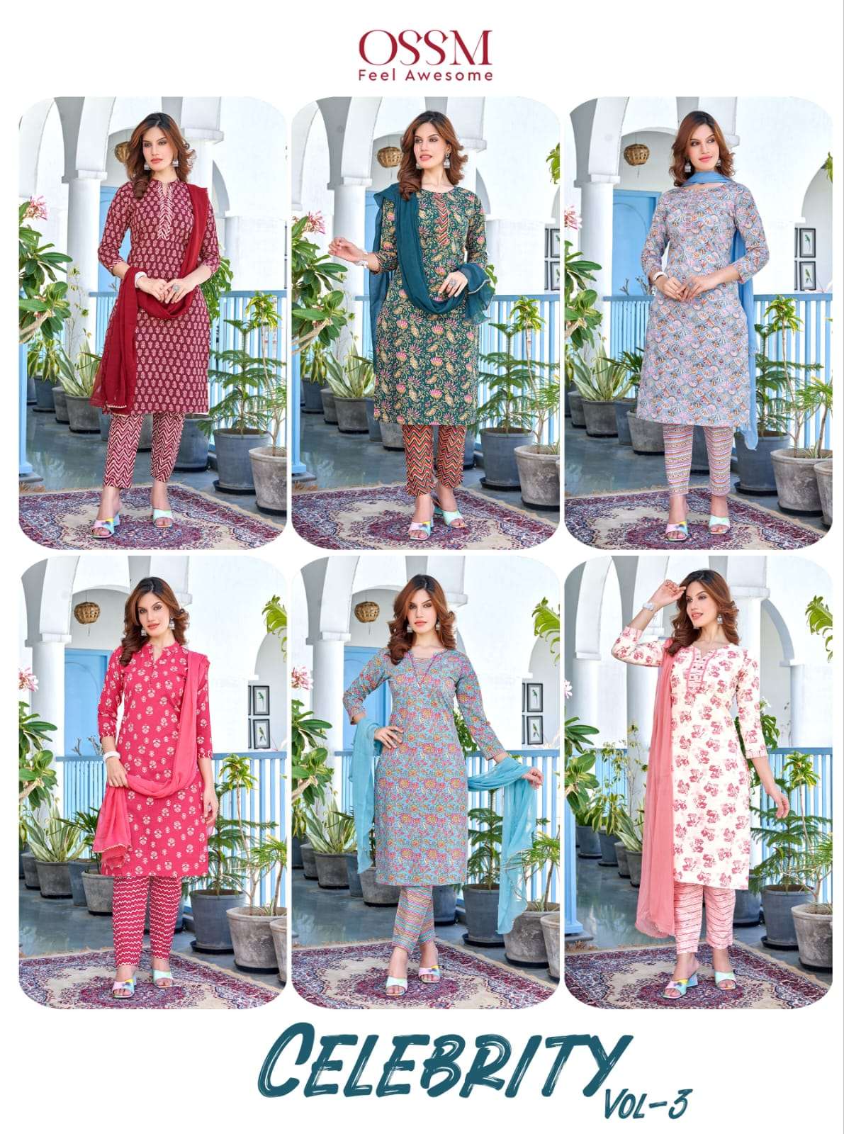 OSSM CELEBRITY Vol 03 Cotton Kurti Wholesale catalog