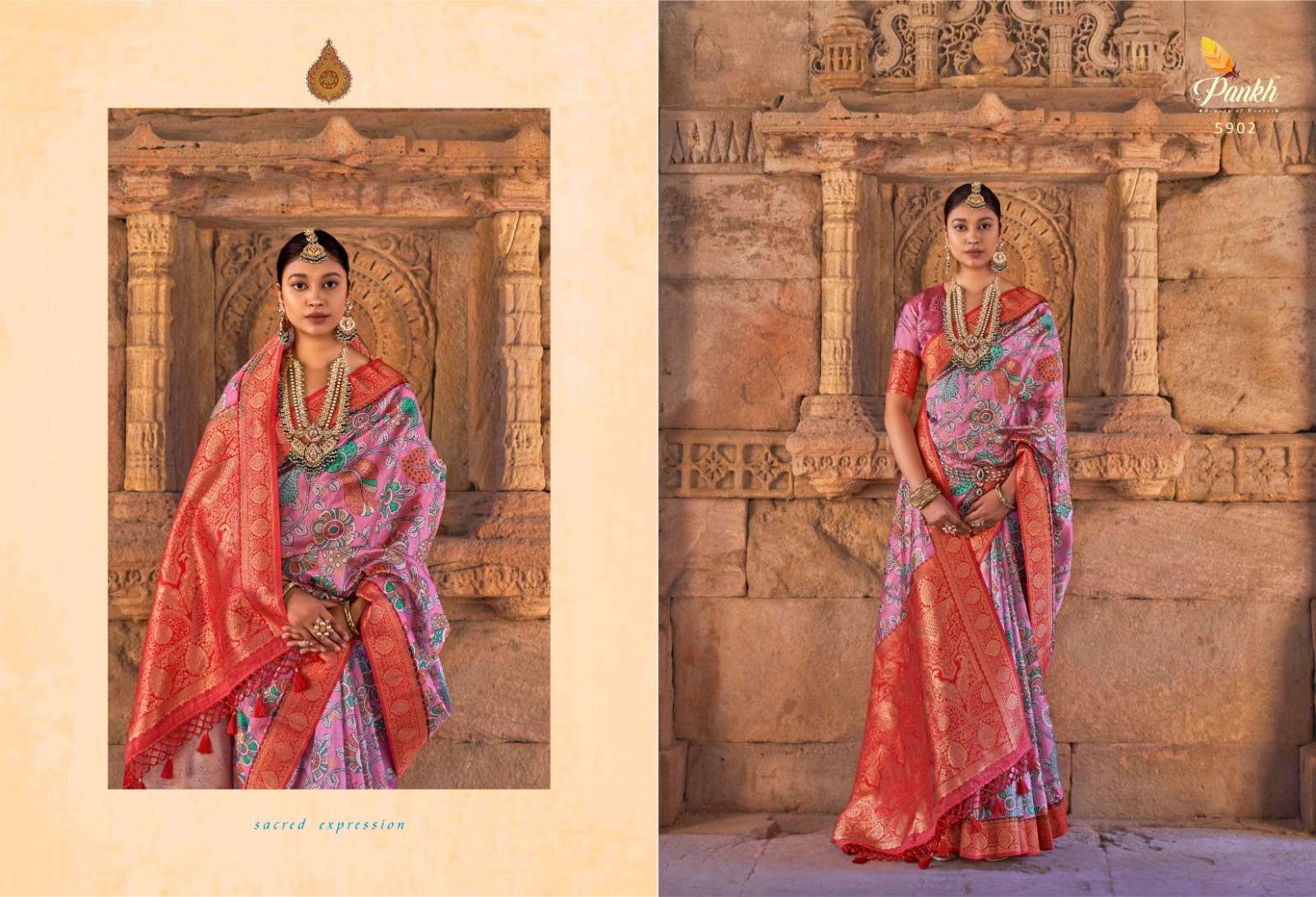 Pankh Kalam Kruti Traditional Designer Silk Saree Wholesale catalog