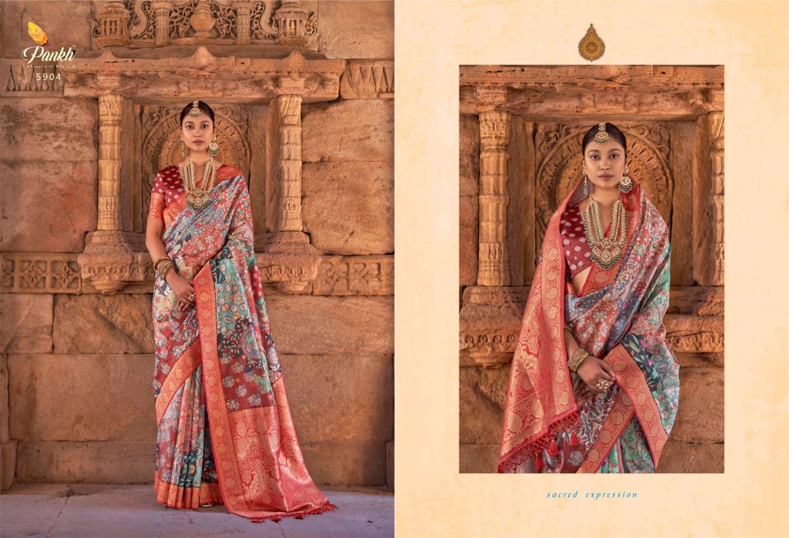 Pankh Kalam Kruti Traditional Designer Silk Saree Wholesale catalog
