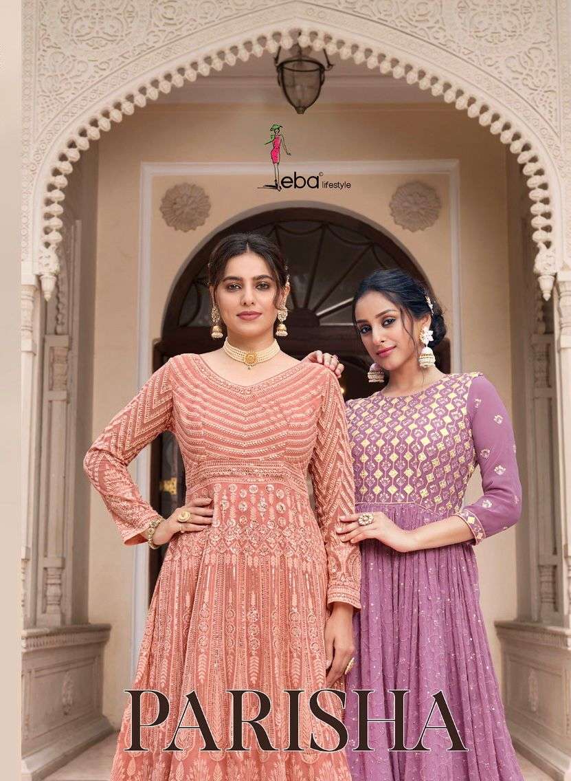 Parisha Georgette & Chinon with  hevey embroidery Wholesale catalog