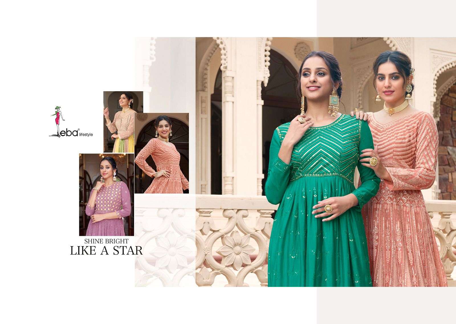 Parisha Georgette & Chinon with  hevey embroidery Wholesale catalog