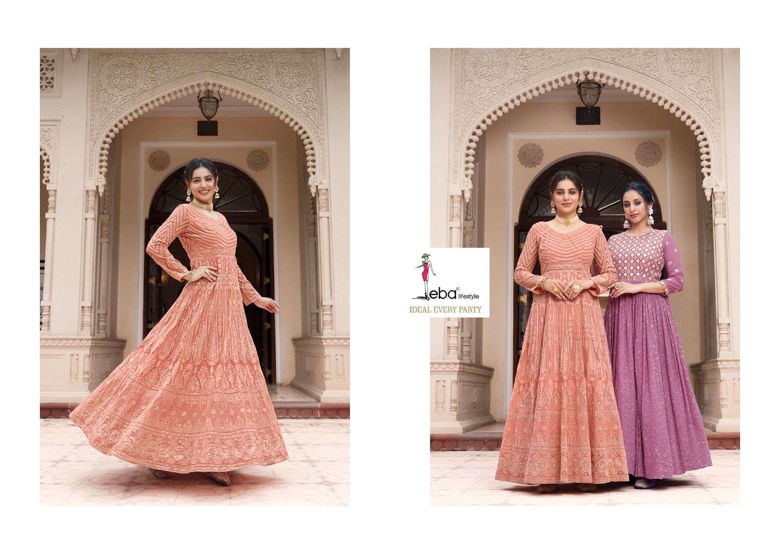 Parisha Georgette & Chinon with  hevey embroidery Wholesale catalog