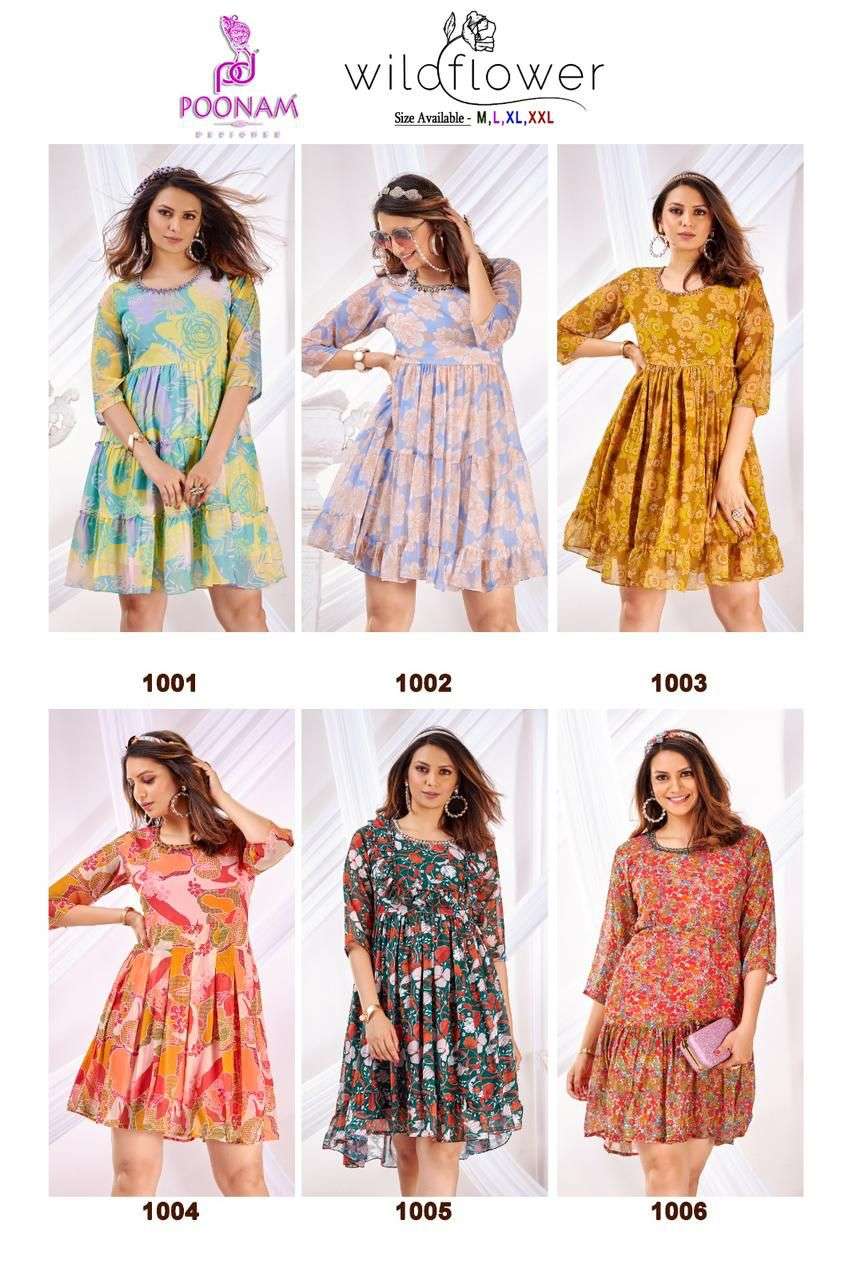 POONAM DESIGNER Soft Georgette Digital Print with Nack Handwok Wholesale cataog