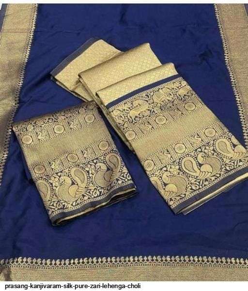 PRASANG KANJIVARAM SILK PURE ZARI LEHENGA CHOLI Wholesale catalog