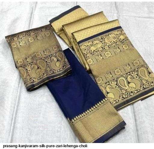 PRASANG KANJIVARAM SILK PURE ZARI LEHENGA CHOLI Wholesale catalog