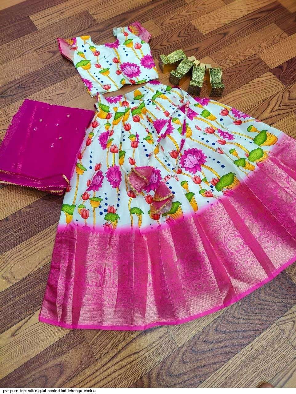 PVR PURE LICHI SILK DIGITAL PRINTED KID LEHENGA CHOLI A Wholesale catalog