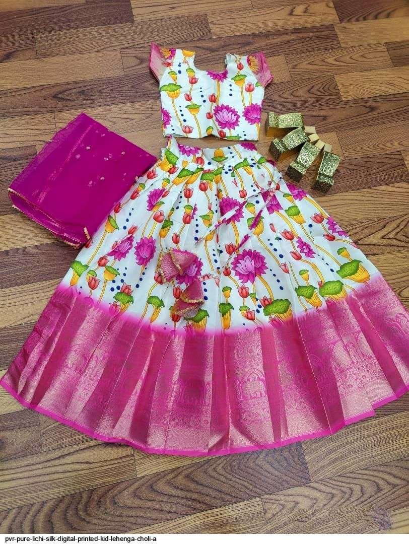 PVR PURE LICHI SILK DIGITAL PRINTED KID LEHENGA CHOLI A Wholesale catalog