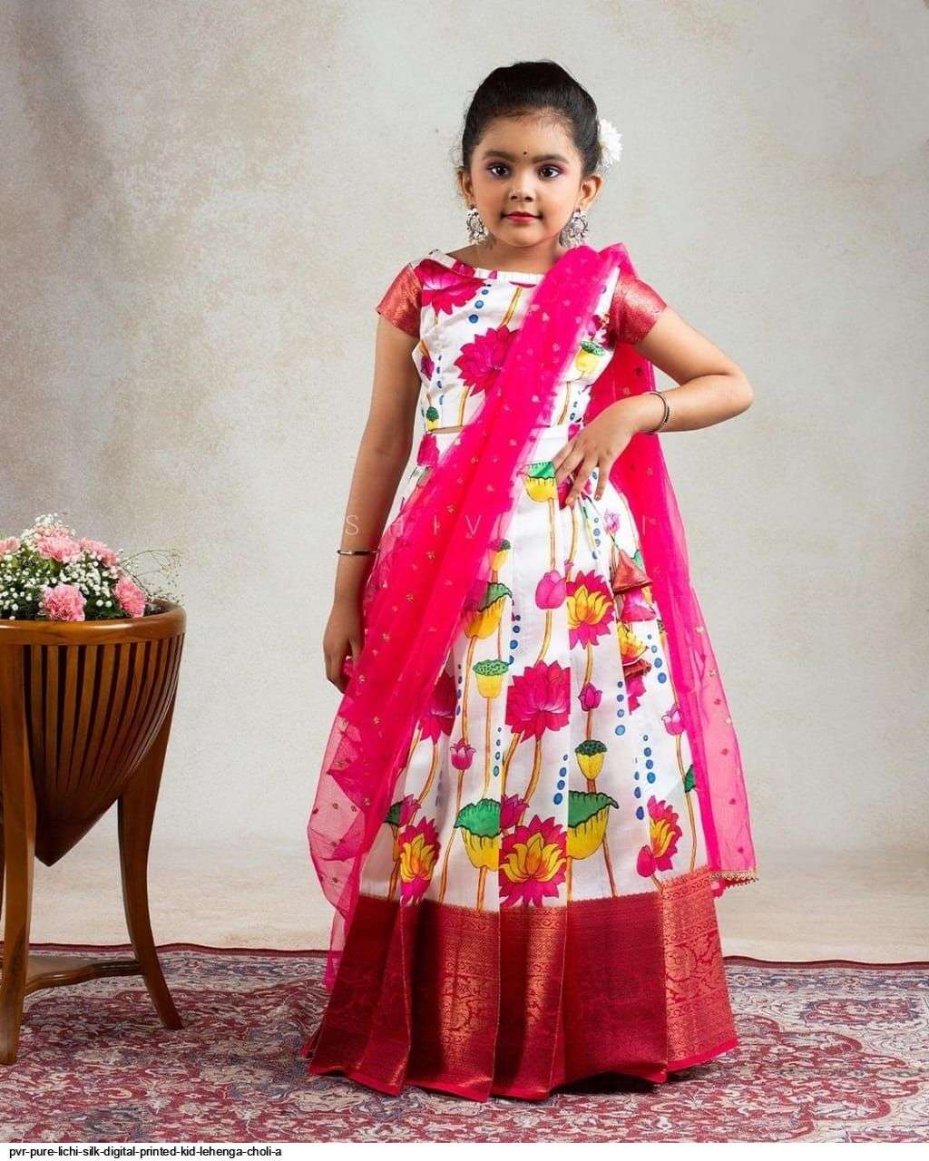 PVR PURE LICHI SILK DIGITAL PRINTED KID LEHENGA CHOLI A Wholesale catalog
