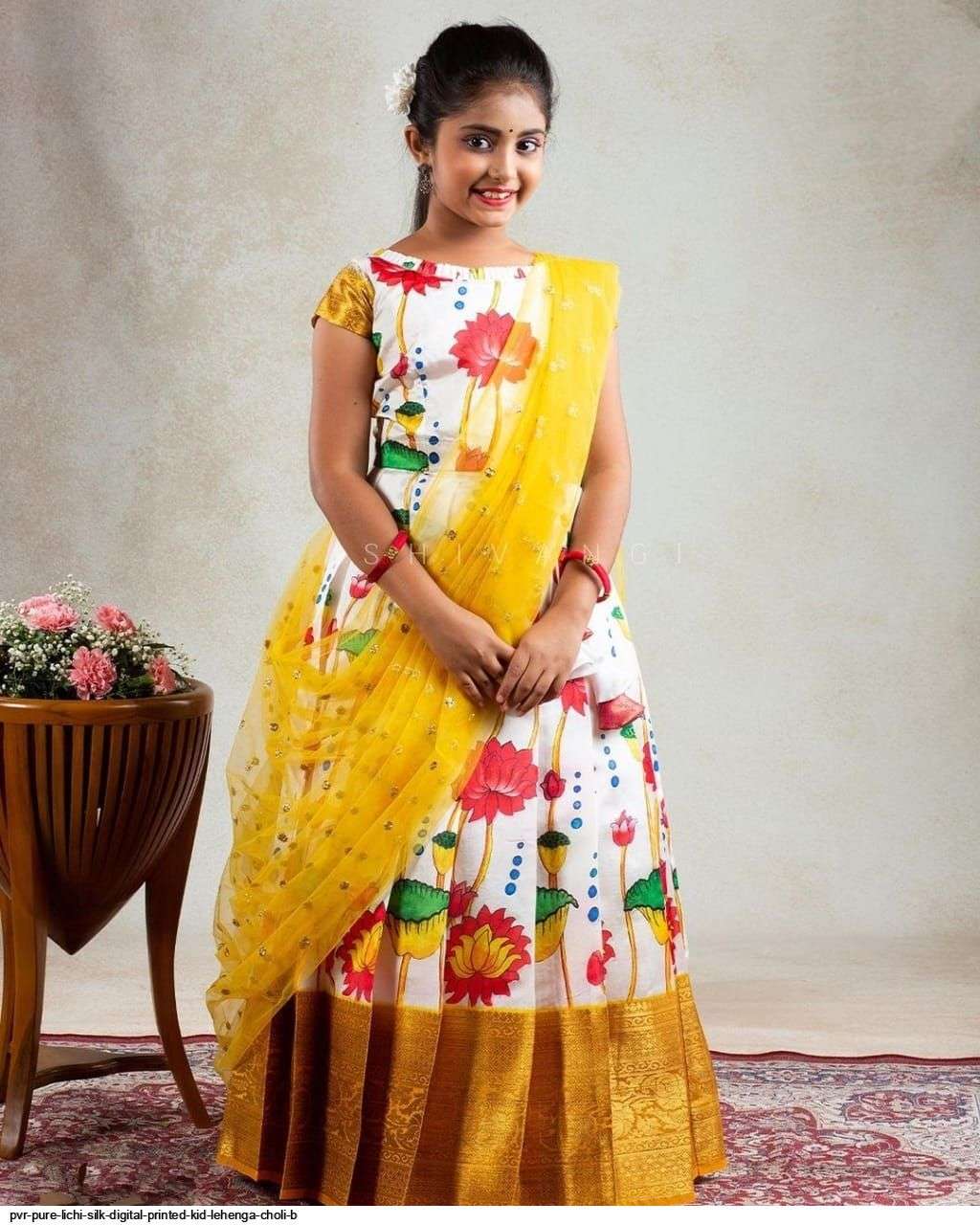 PVR PURE LICHI SILK DIGITAL PRINTED KID LEHENGA CHOLI B Wholesale catalog