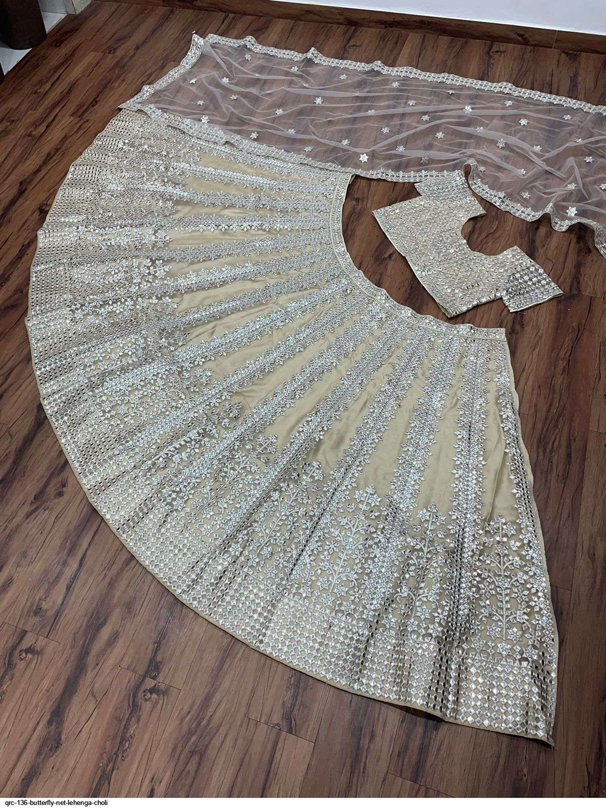 QRC 136 BUTTERFLY NET LEHENGA CHOLI Wholesale catalog