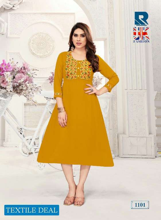 Raashi UK Fashion Party Wear Embroidery Kurtis Wholesale catalog