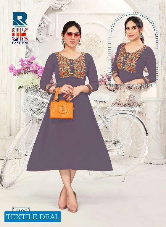 Raashi UK Fashion Party Wear Embroidery Kurtis Wholesale catalog