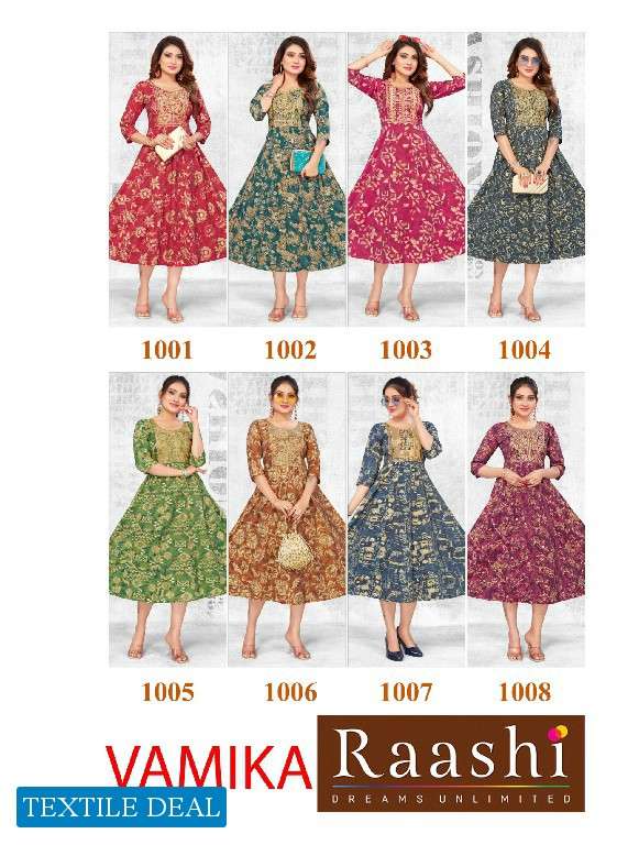Raashi Vamika Embroidery Kurtis wholesale catalog