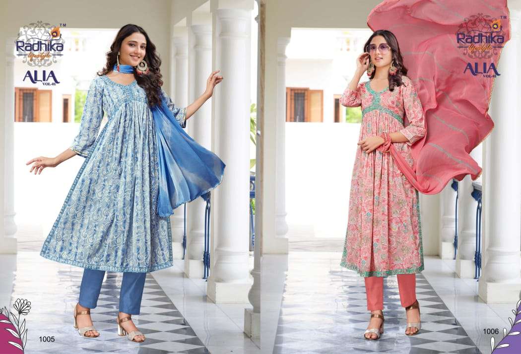 RADHIKA ALIA vol-1 KURTI PANT Wholesale catalog