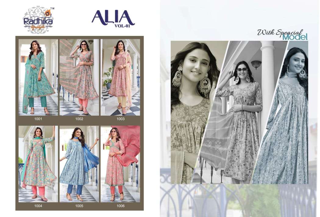RADHIKA ALIA vol-1 KURTI PANT Wholesale catalog