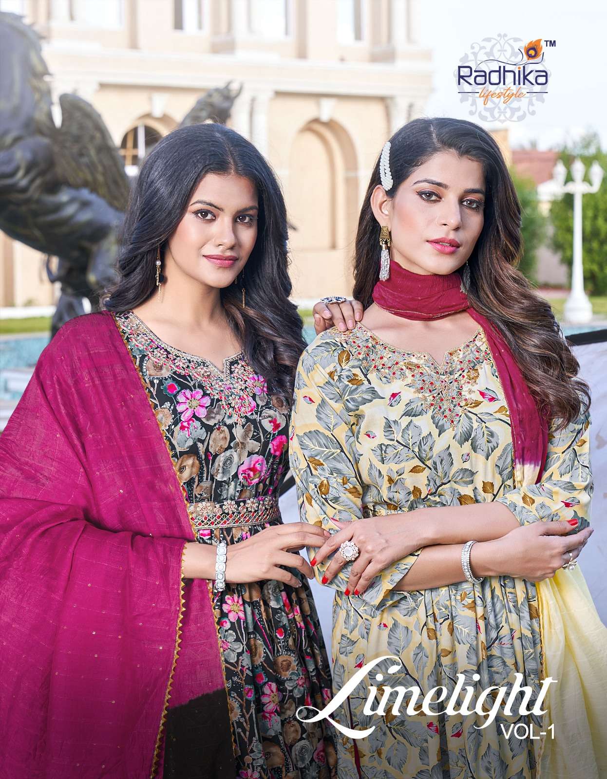 RADHIKA lifestyle LIMELIGHT VOL 1  top pant dupatta 3 pics 
