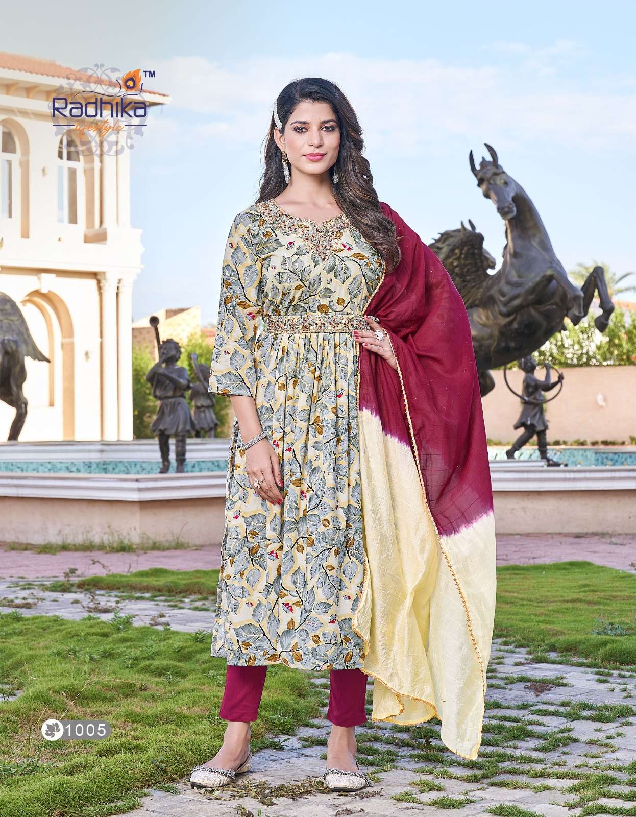 RADHIKA lifestyle LIMELIGHT VOL 1  top pant dupatta 3 pics 