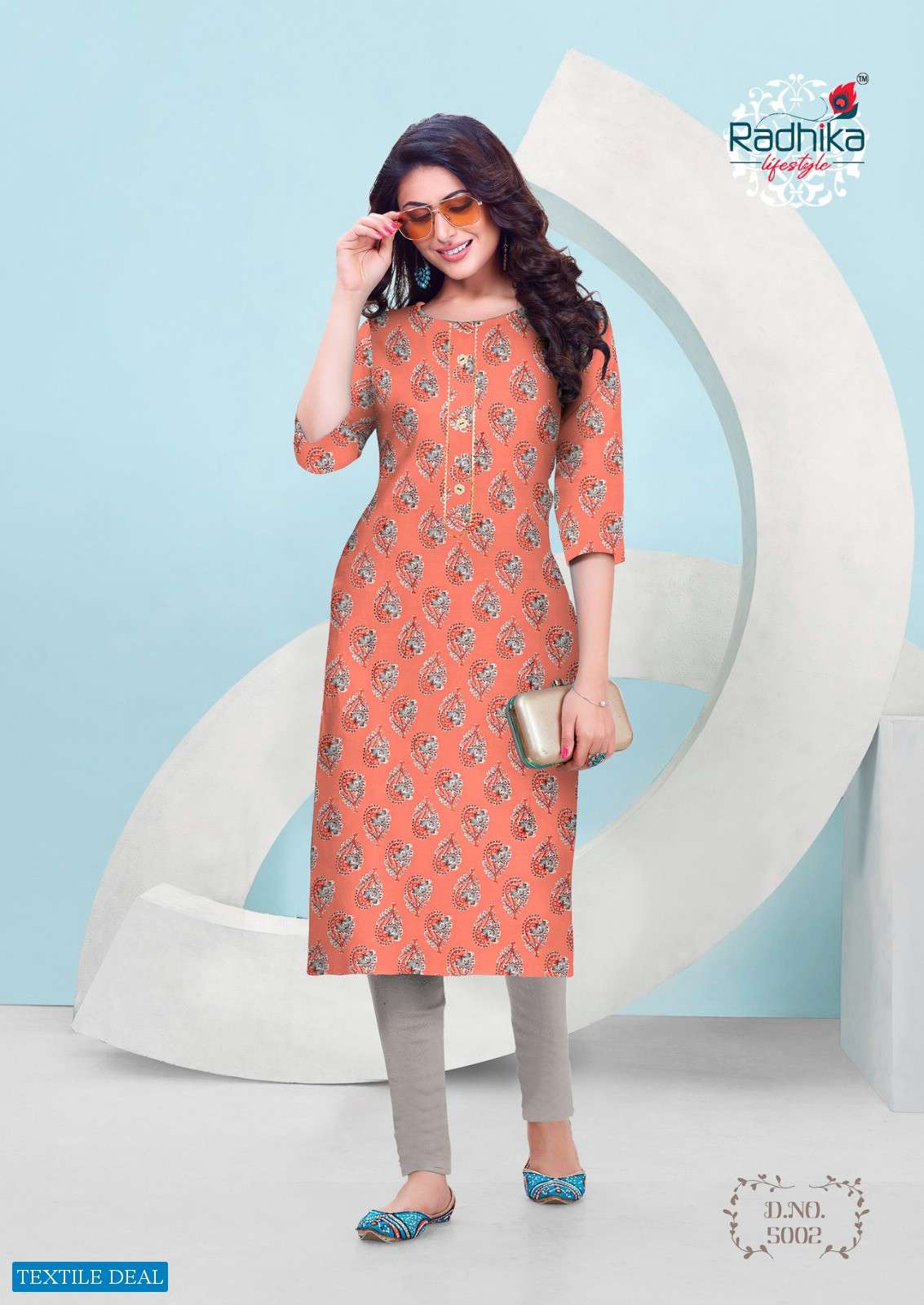 Radhika Traditional Vol-5 Cotton Printed Long Kurtis Wholesale catalog