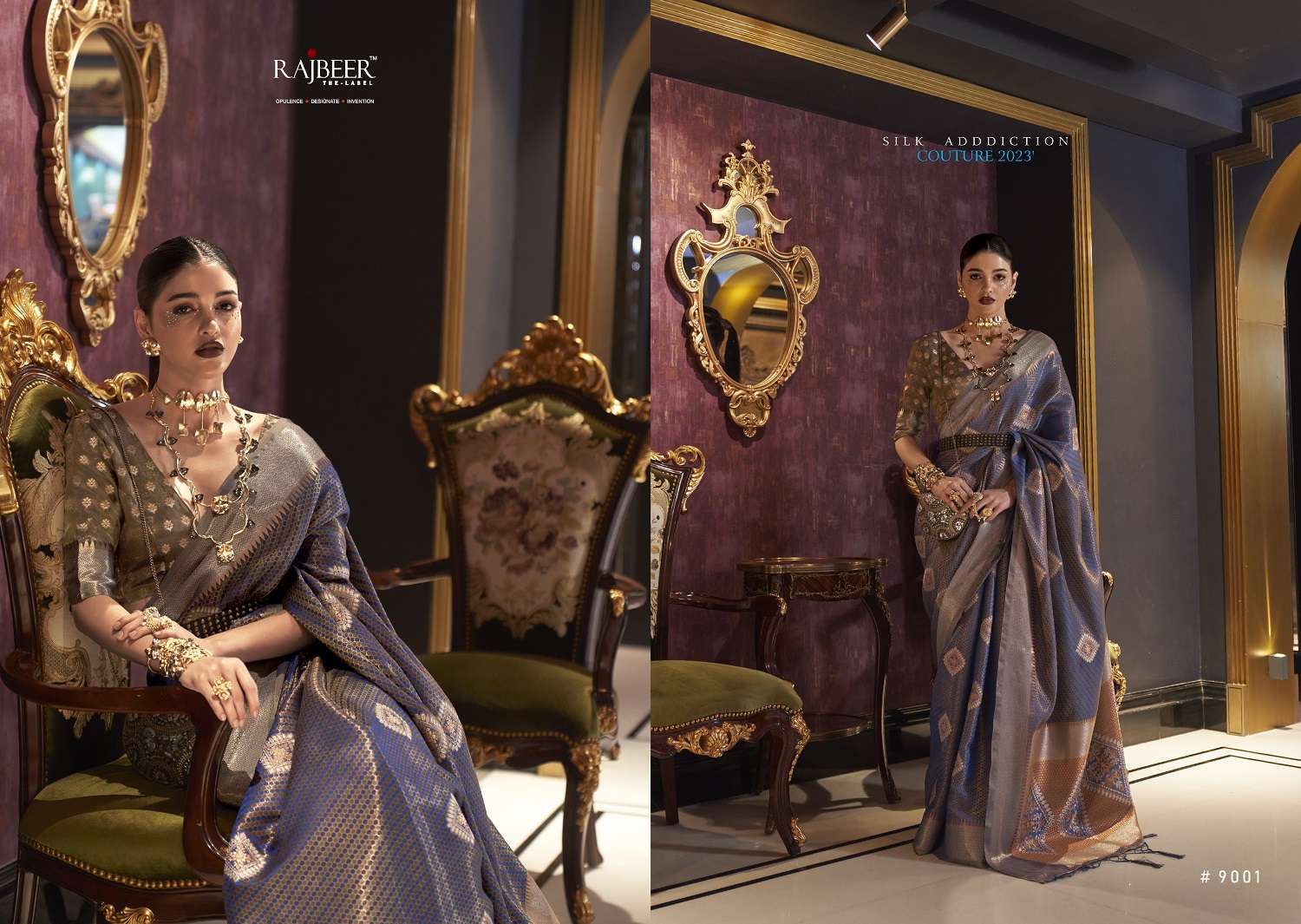 Rajbeer Krimica Silk Designer Handloom Weaving Saree Wolesale catalog