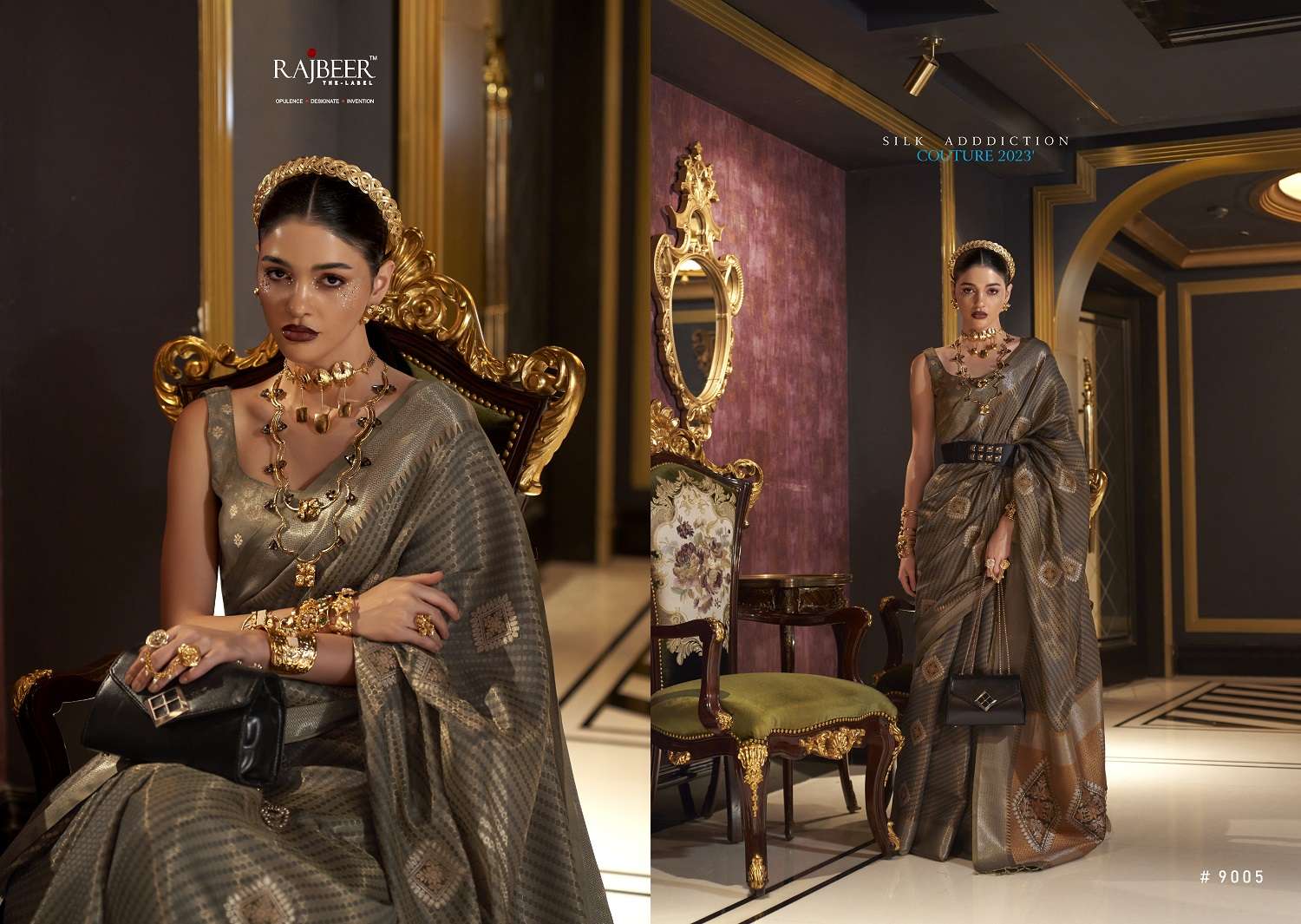 Rajbeer Krimica Silk Designer Handloom Weaving Saree Wolesale catalog