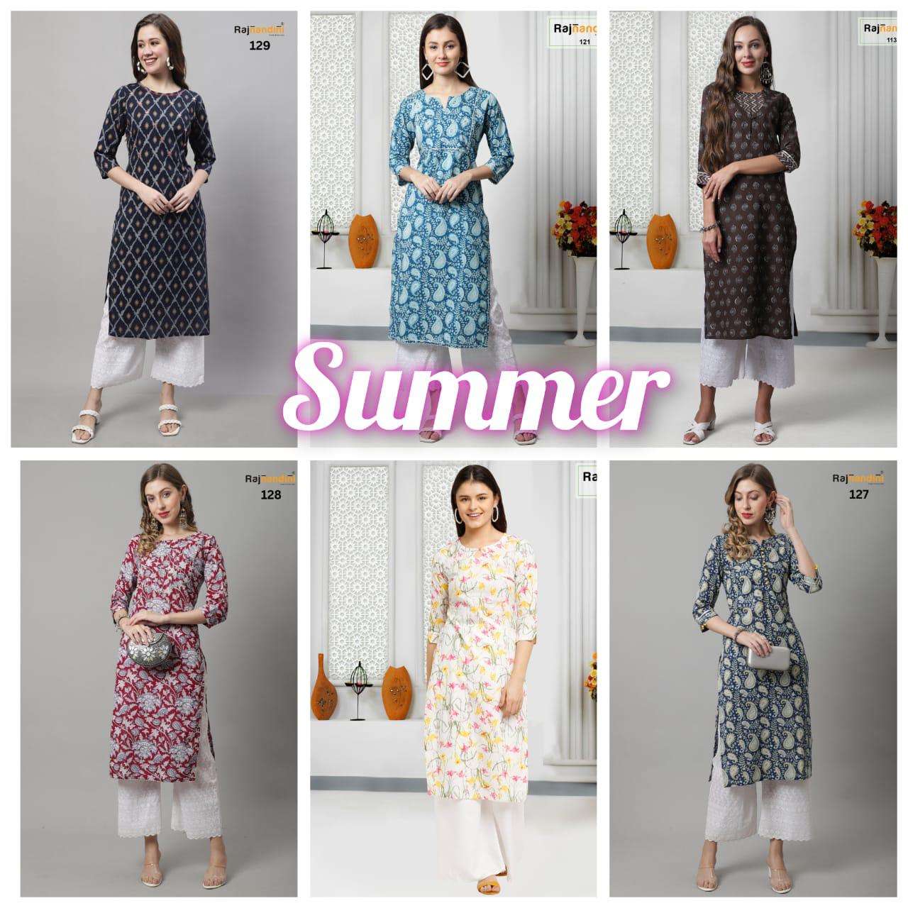 Rajnandini Summer Cotton Kurti Wholesale catalog