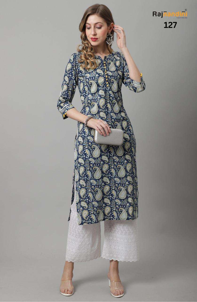 Rajnandini Summer Cotton Kurti Wholesale catalog