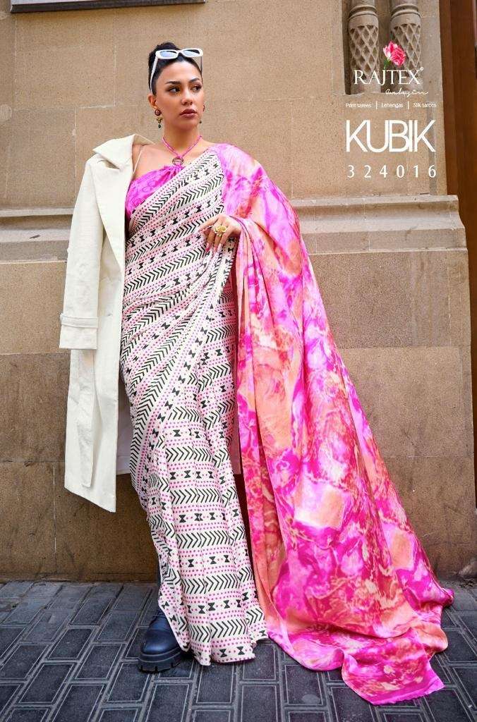 Rajtex Kubik Exclusive Printed Satin Saree Wholesale catalog