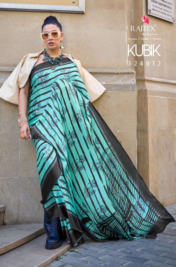 Rajtex Kubik Exclusive Printed Satin Saree Wholesale catalog