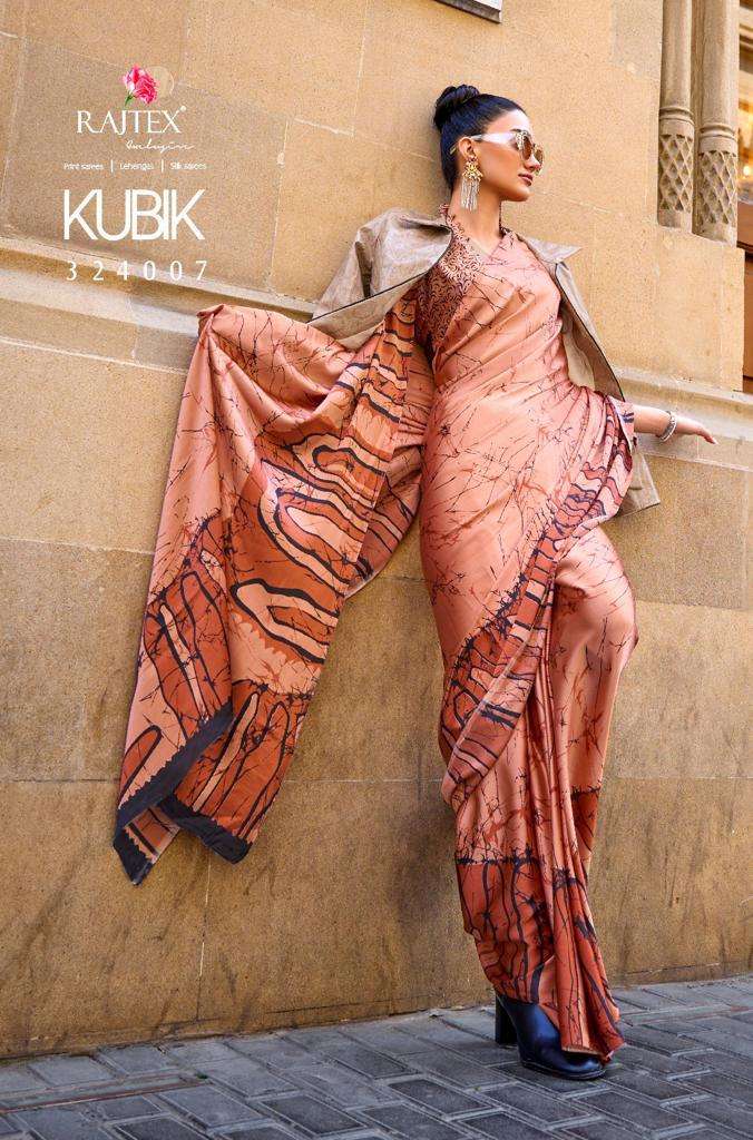 Rajtex Kubik Exclusive Printed Satin Saree Wholesale catalog