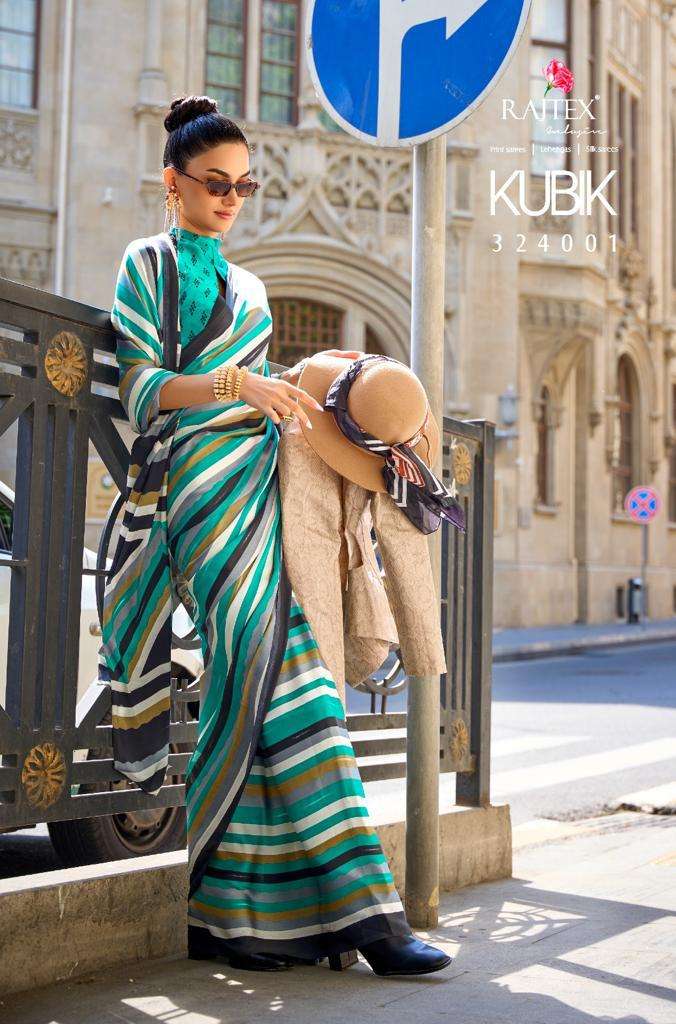 Rajtex Kubik Exclusive Printed Satin Saree Wholesale catalog