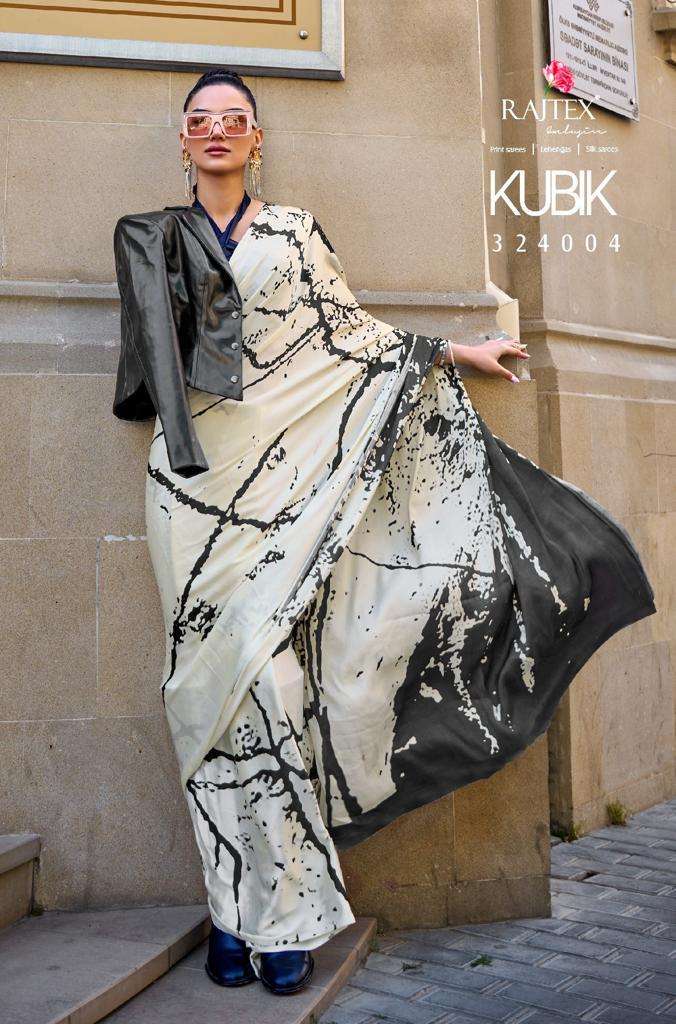 Rajtex Kubik Exclusive Printed Satin Saree Wholesale catalog
