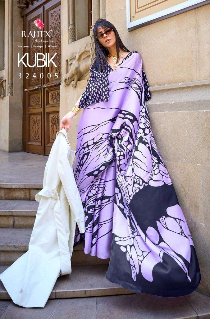 Rajtex Kubik Exclusive Printed Satin Saree Wholesale catalog