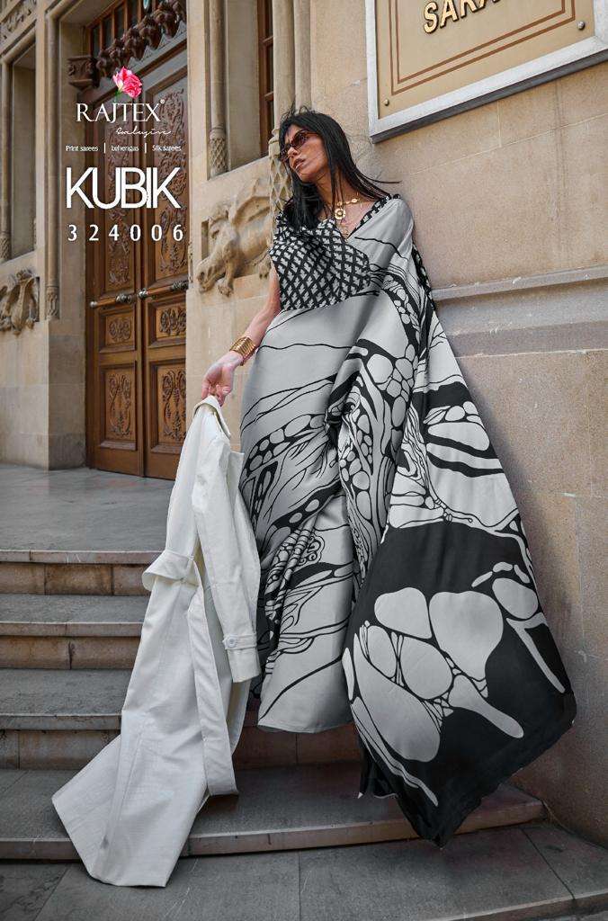 Rajtex Kubik Exclusive Printed Satin Saree Wholesale catalog