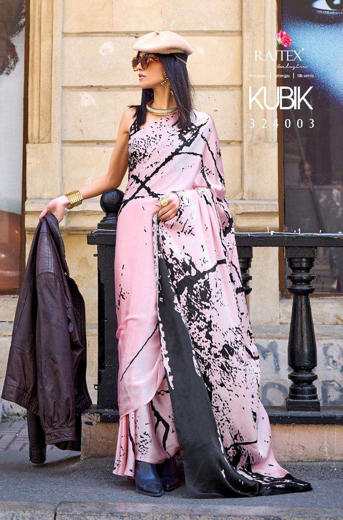 Rajtex Kubik Exclusive Printed Satin Saree Wholesale catalog