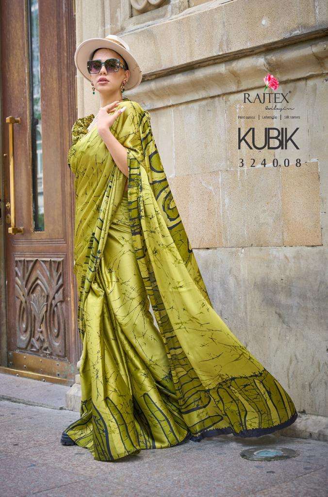 Rajtex Kubik Exclusive Printed Satin Saree Wholesale catalog