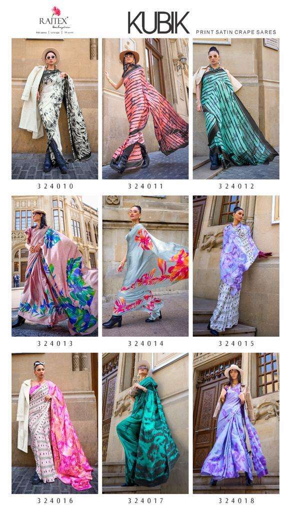 Rajtex Kubik Exclusive Printed Satin Saree Wholesale catalog
