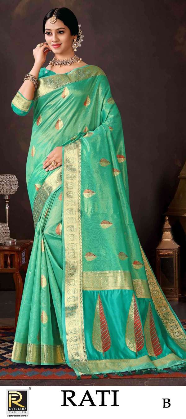 Rati  by Ronisha saree banarsi silk design ethnik wear silk saree amazing Collection 