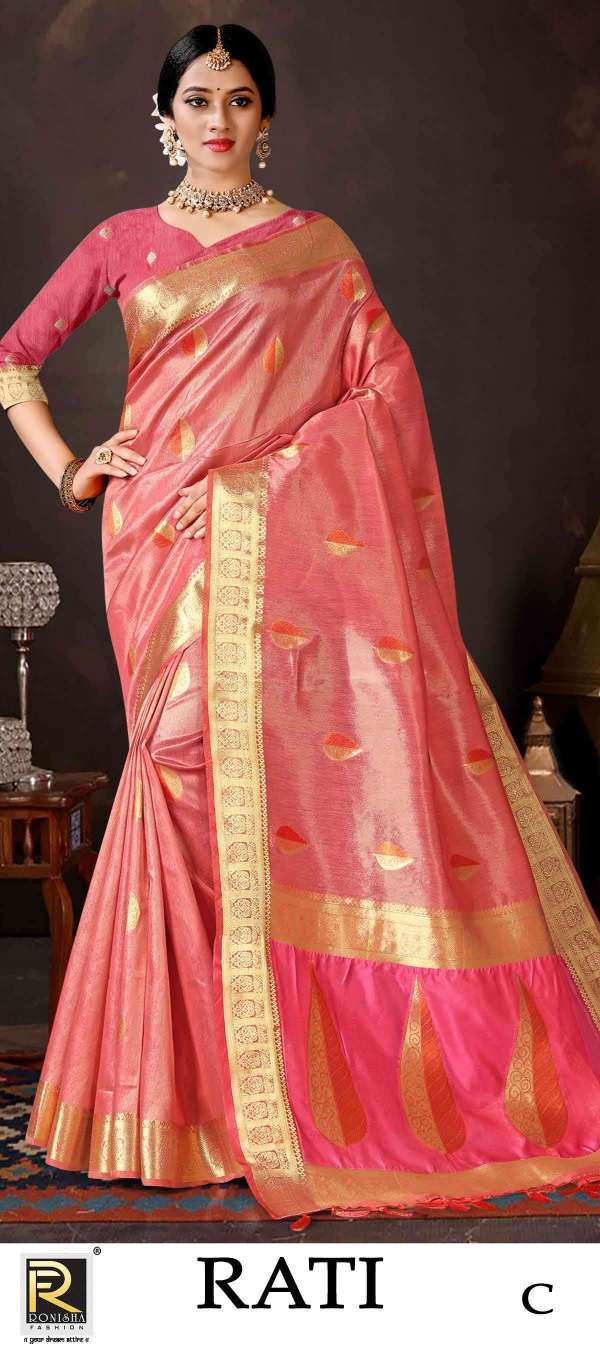 Rati  by Ronisha saree banarsi silk design ethnik wear silk saree amazing Collection 