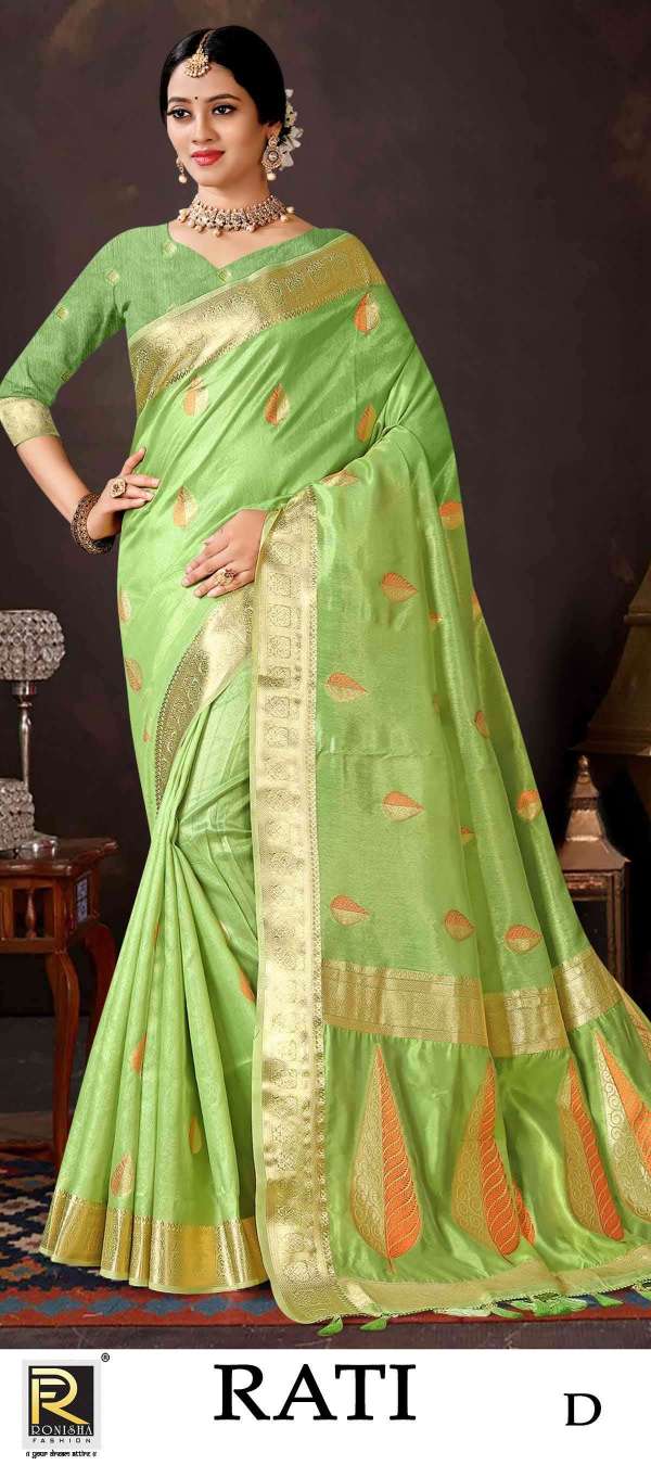 Rati  by Ronisha saree banarsi silk design ethnik wear silk saree amazing Collection 