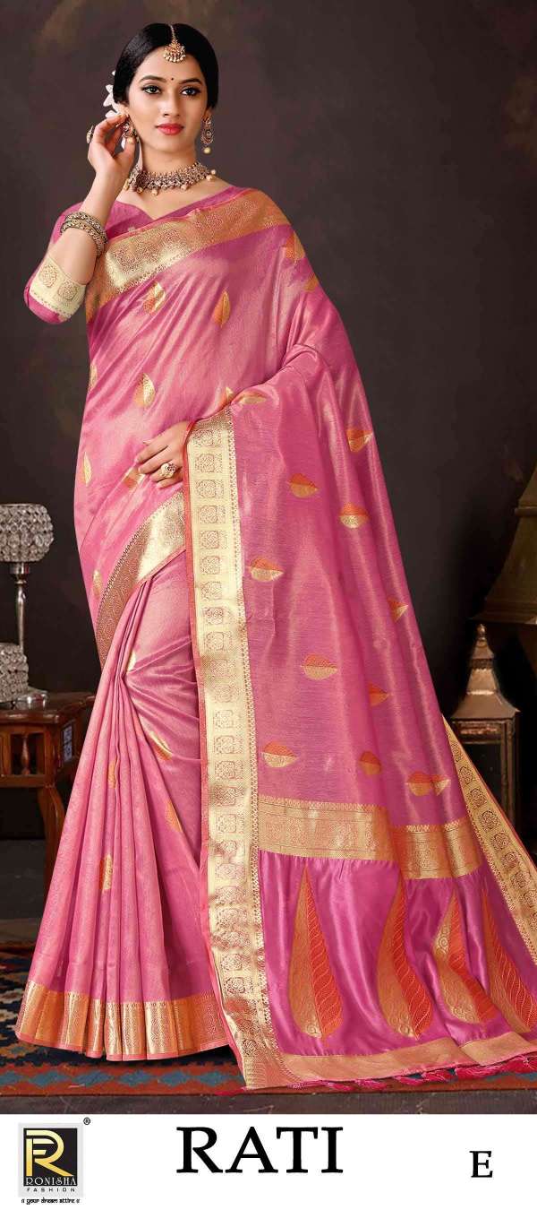 Rati  by Ronisha saree banarsi silk design ethnik wear silk saree amazing Collection 