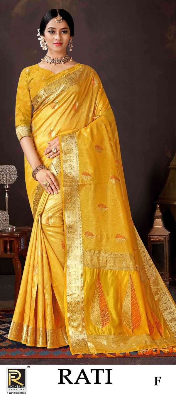 Rati  by Ronisha saree banarsi silk design ethnik wear silk saree amazing Collection 