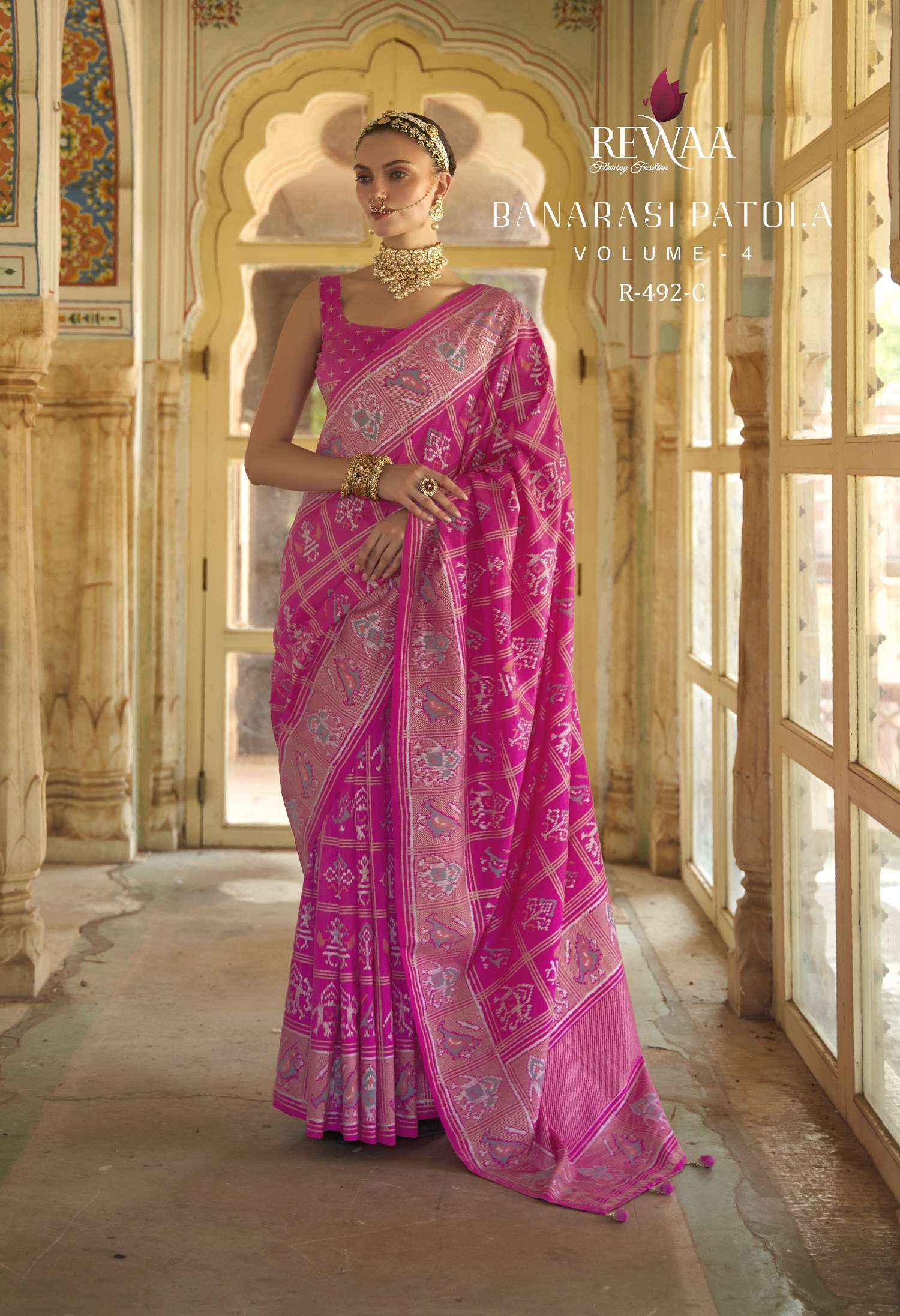 Rewaa Banarasi Vol 4 Festive Designer Patola Silk Saree Wholesale catalog
