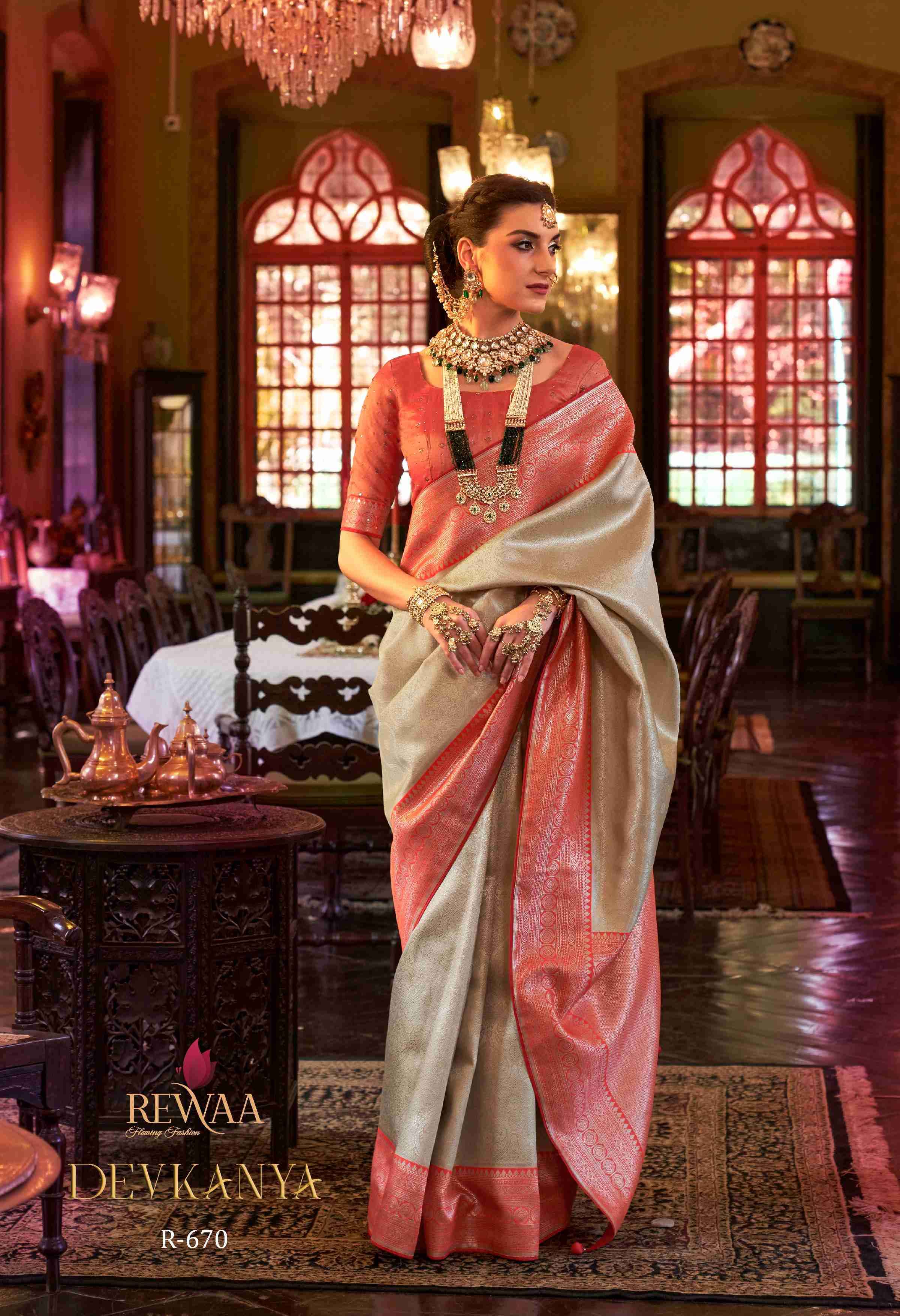 Rewaa Devkanya Designer Kanjivaram Silk Saree Wholesale catalog