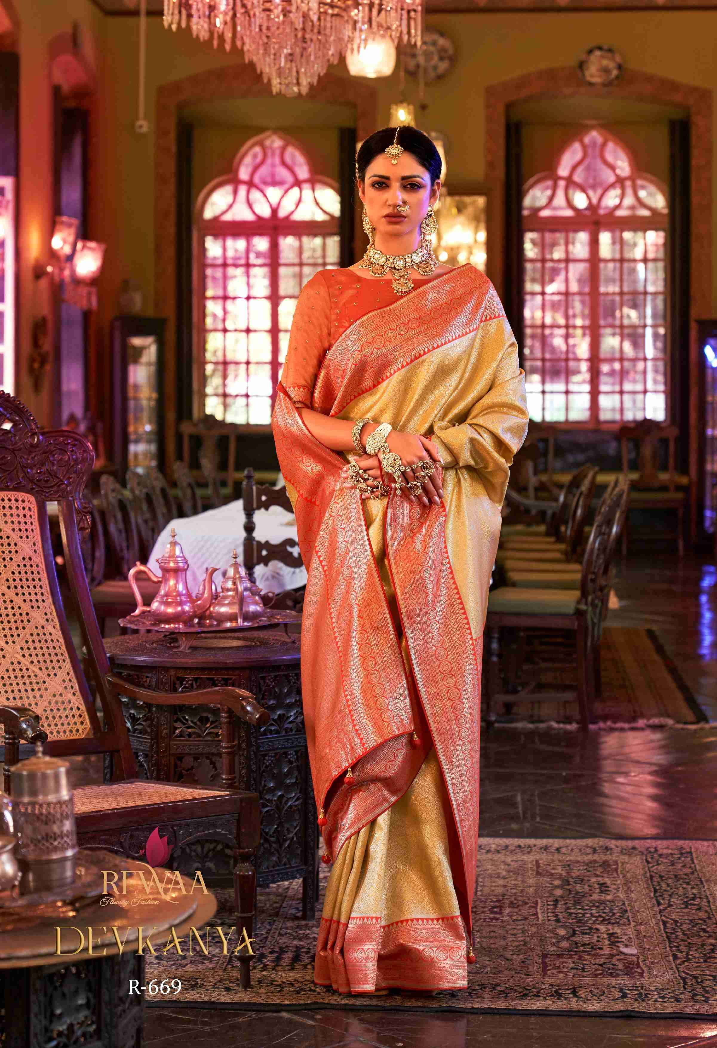 Rewaa Devkanya Designer Kanjivaram Silk Saree Wholesale catalog