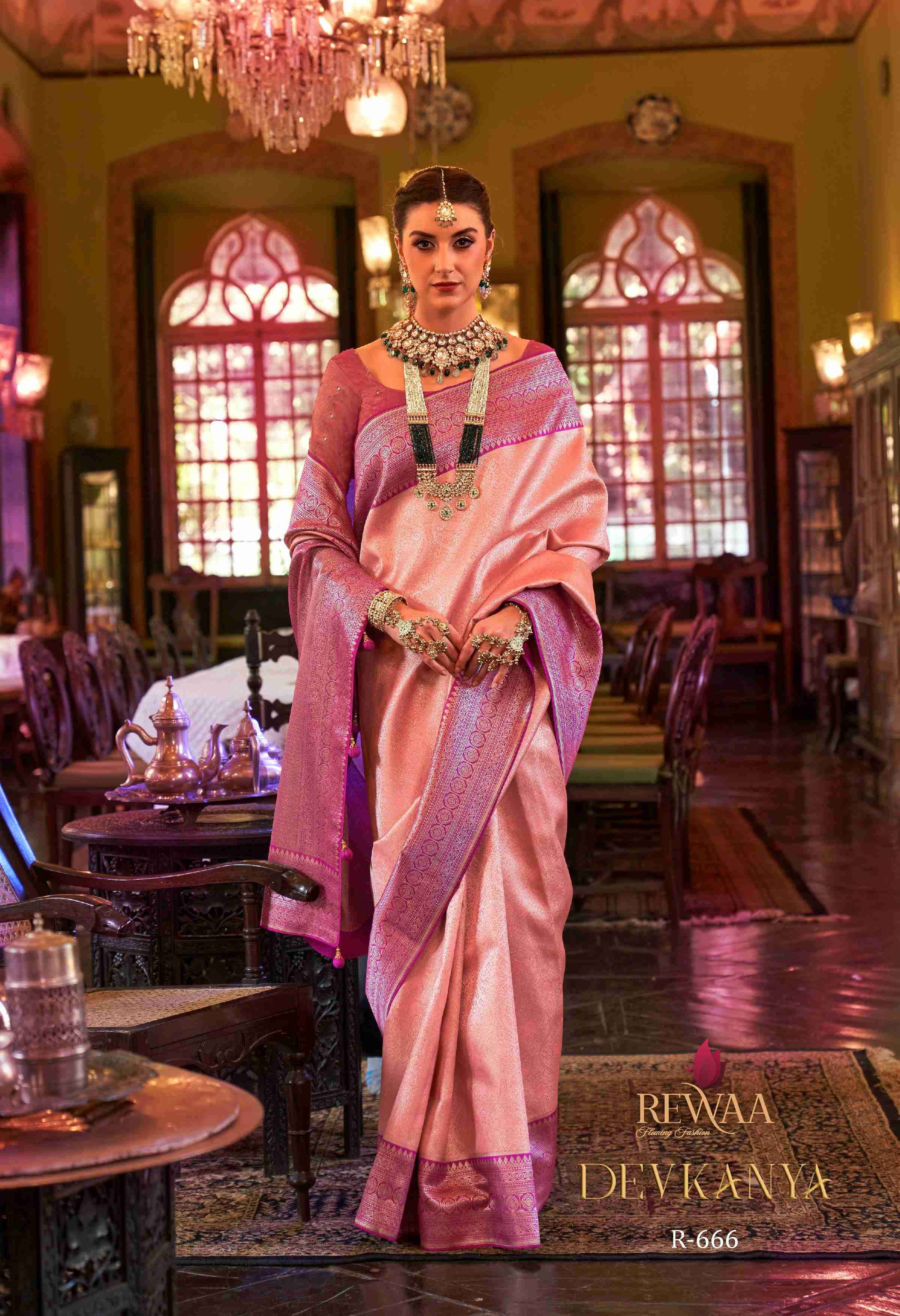 Rewaa Devkanya Designer Kanjivaram Silk Saree Wholesale catalog