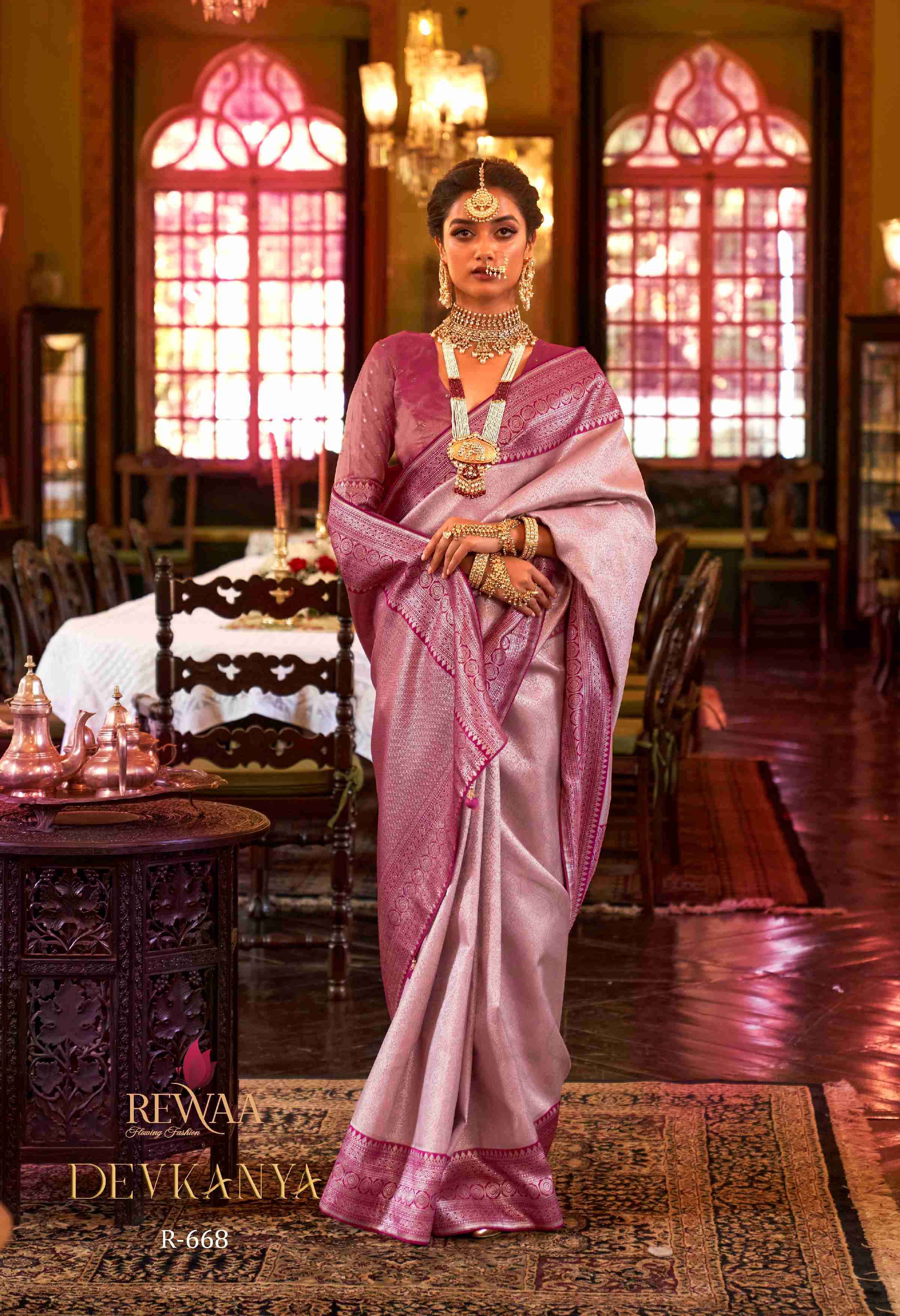 Rewaa Devkanya Designer Kanjivaram Silk Saree Wholesale catalog