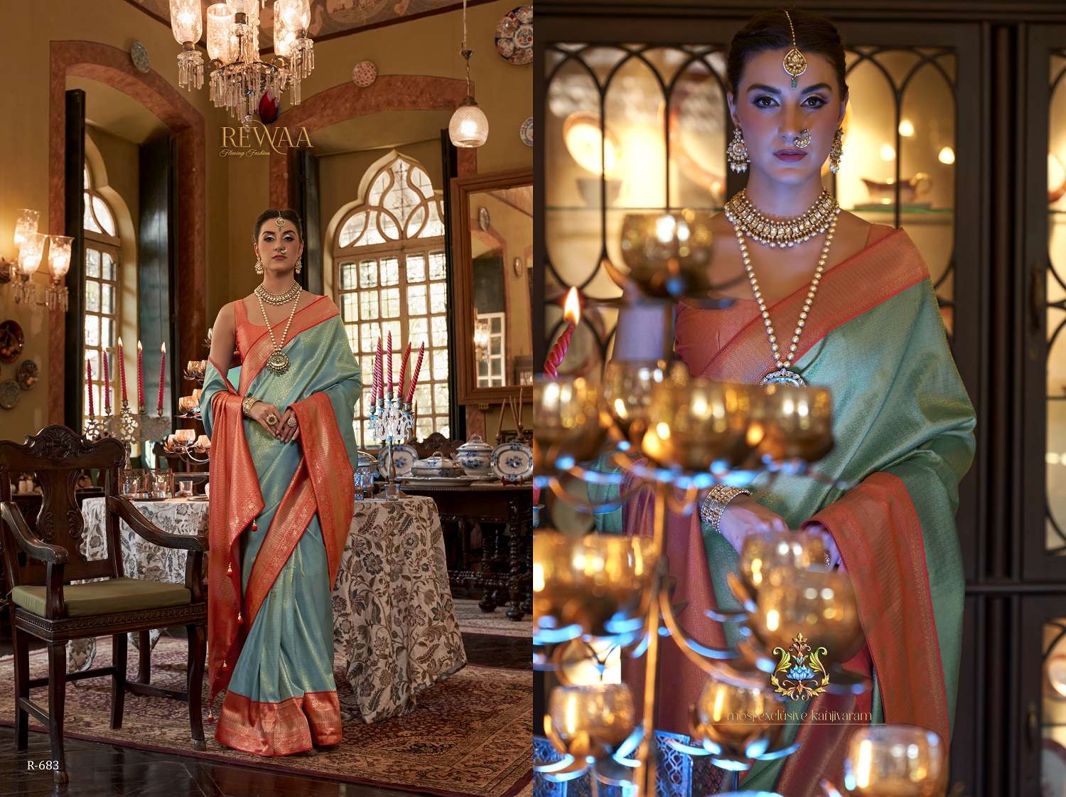 Rewaa Devsena Traditional Kanjivaram Silk Saree Wholesale catalog