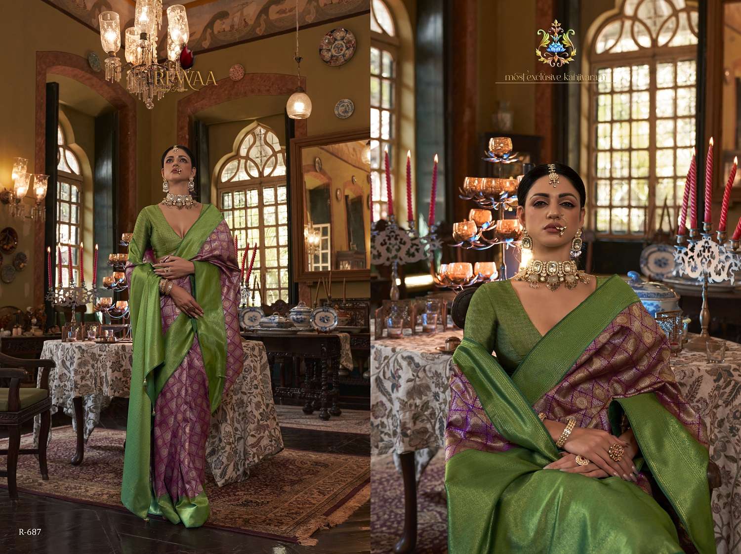 Rewaa Devsena Traditional Kanjivaram Silk Saree Wholesale catalog